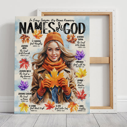“Fall Names of God” Christian Canvas