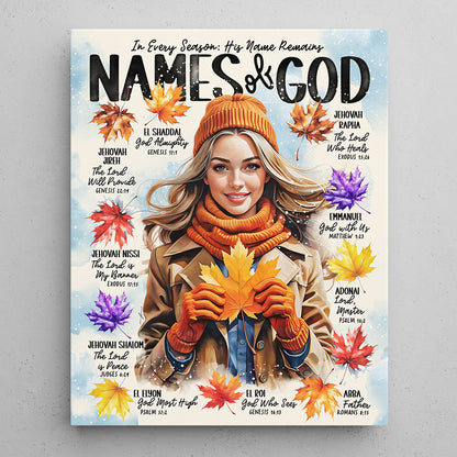 “Fall Names of God” Christian Canvas