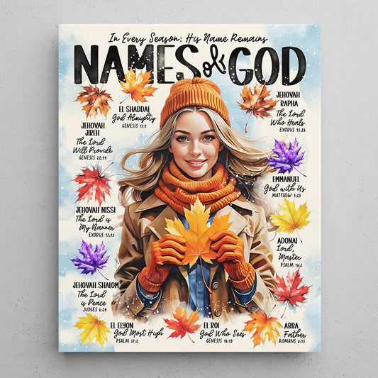 “Fall Names of God” Christian Canvas