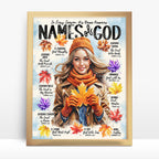 Names of God with Fall Leave • Fall • Scripture Prompt • Giclée Christian Art Print