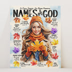Names of God with Fall Leave • Fall • Scripture Prompt • Giclée Christian Art Print