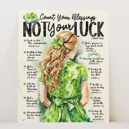 St. Patrick’s Day | Count Your Blessings | Scripture Prompt Art Print