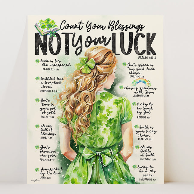 St. Patrick’s Day | Count Your Blessings | Scripture Prompt Art Print