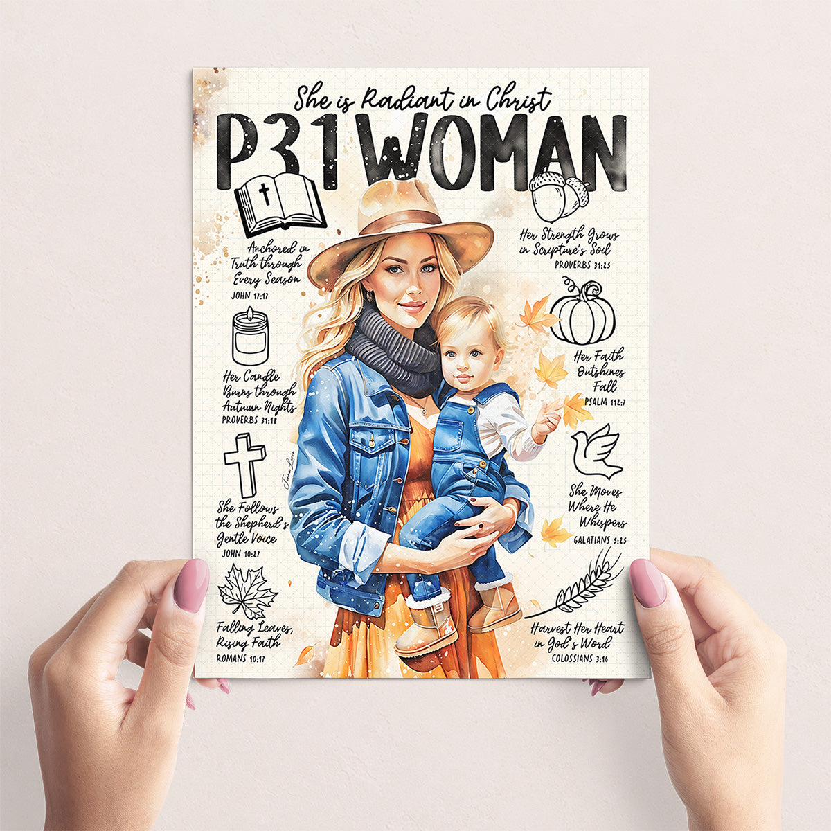 Fall P31 Woman • Christian Digital Art Print • Bible Study Guide