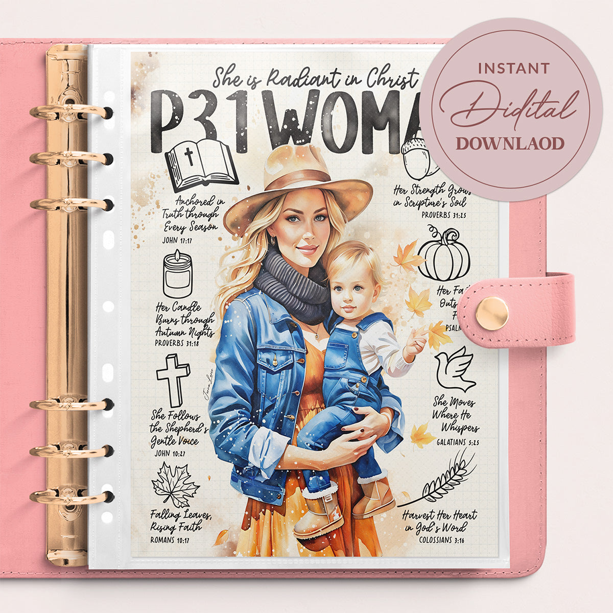 Fall P31 Woman • Christian Digital Art Print • Bible Study Guide