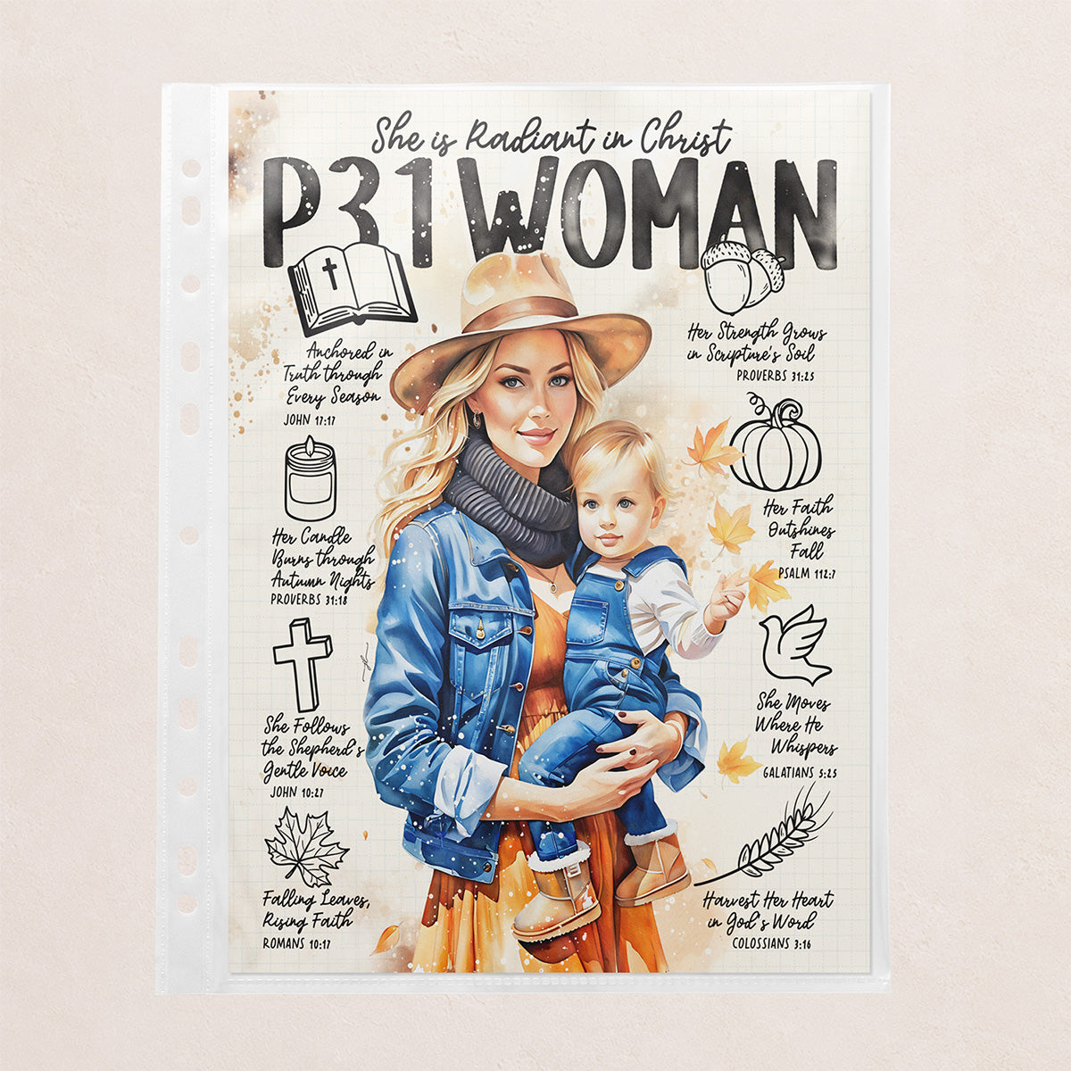 Fall P31 Woman • Christian Digital Art Print • Bible Study Guide