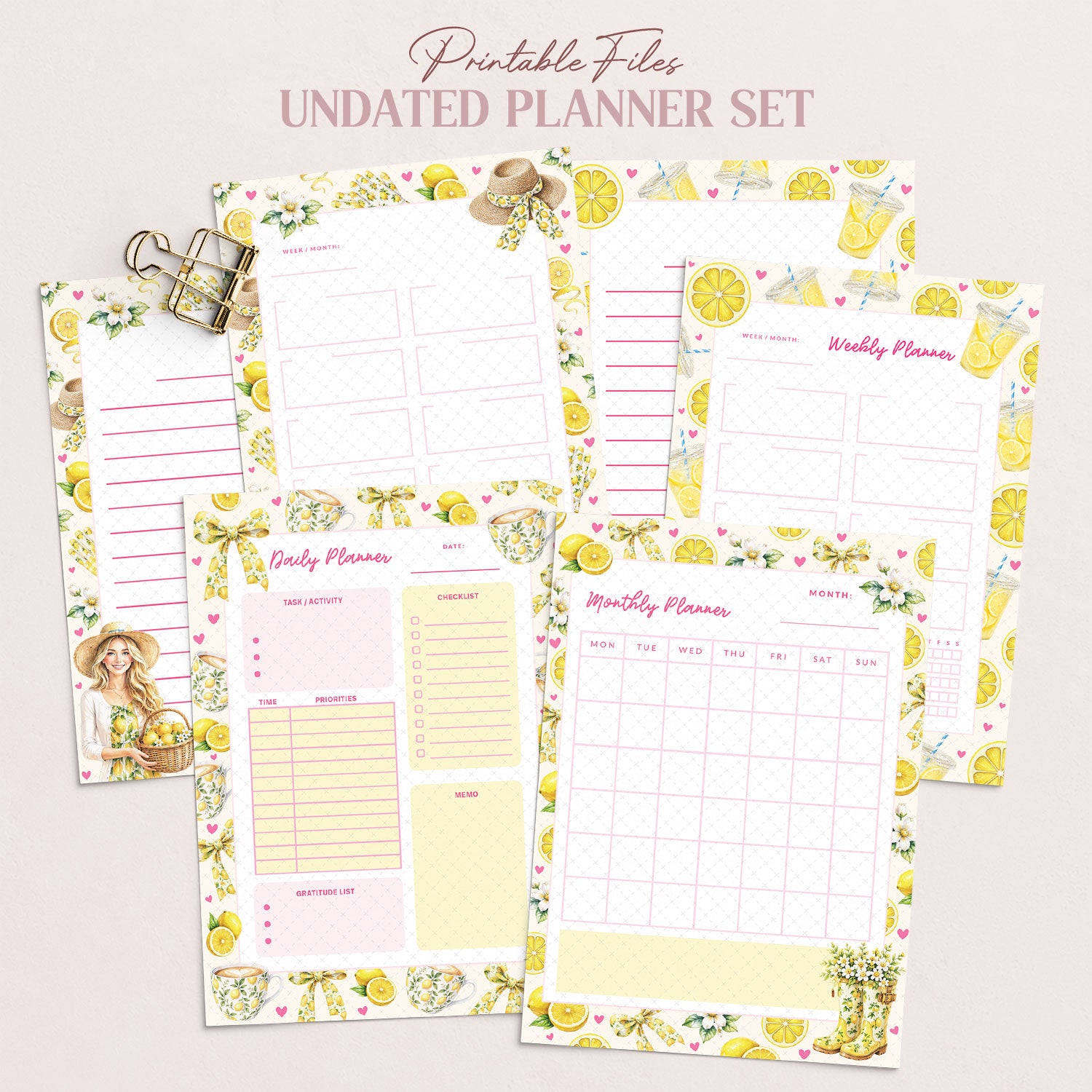 When Life Gives You Lemons | Undated Planner Set
