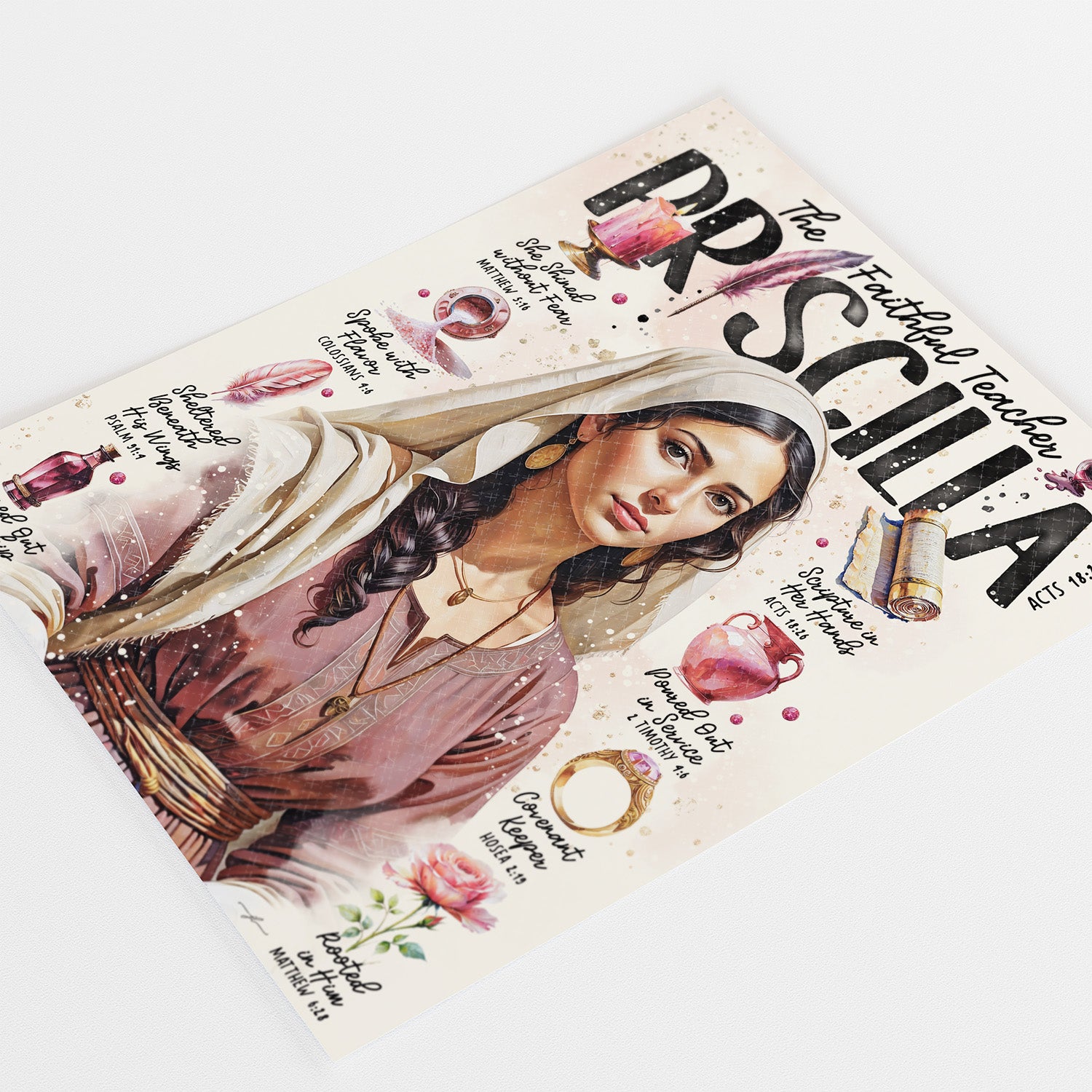 Priscilla • Women of The Bible • Scripture Prompt • Giclée Christian Art Print
