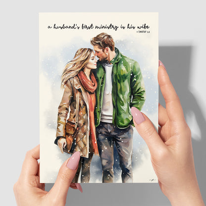 "1 Timothy 5:8" Christian Fine Art Greeting Card