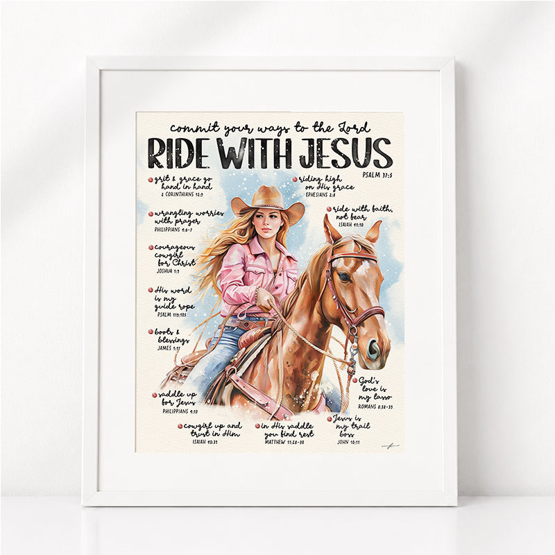 Western | Ride with Jesus | Scripture Prompt Art Print