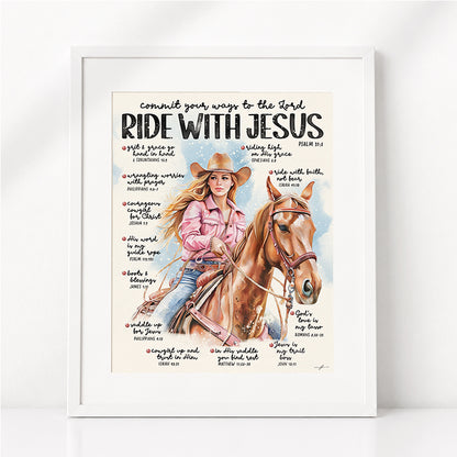 Western | Ride with Jesus | Scripture Prompt Art Print