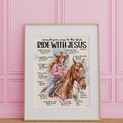 Western | Ride with Jesus | Scripture Prompt Art Print
