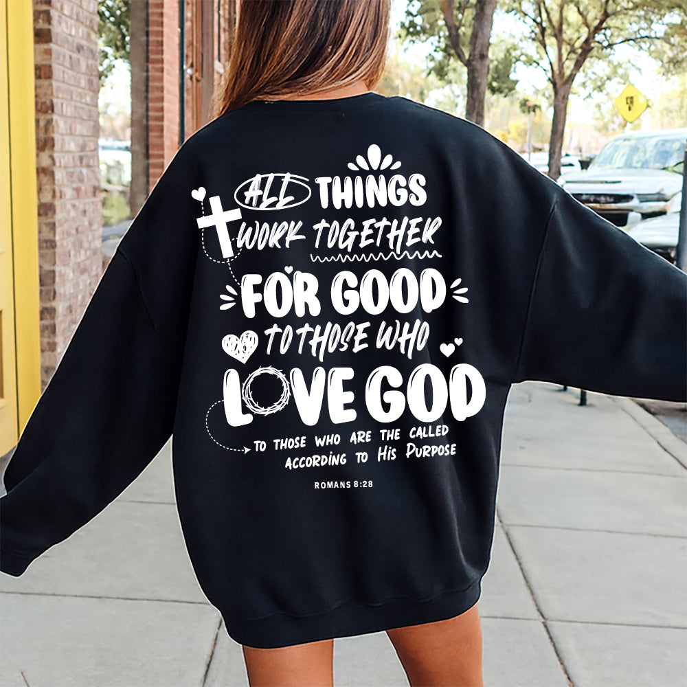 "Romans 8:28" Christian Sweatshirt