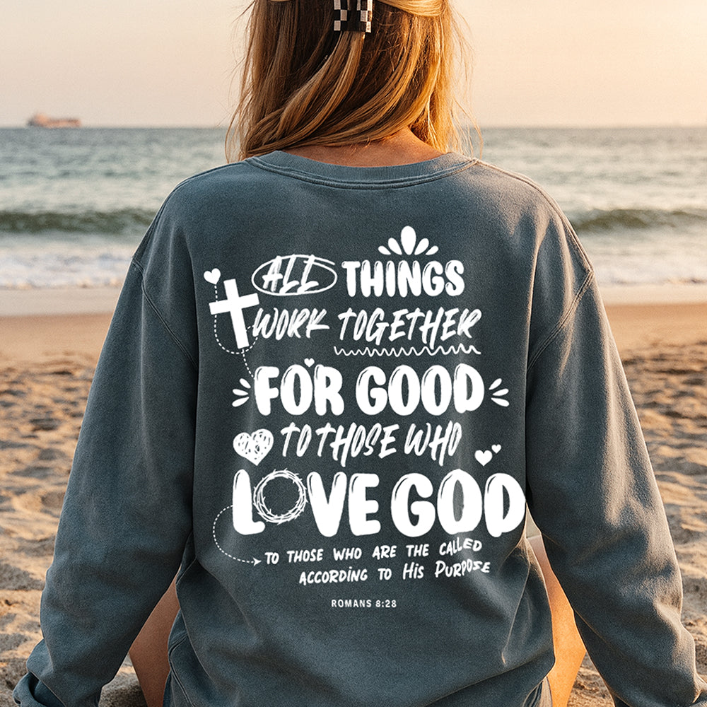 "Romans 8:28" Christian Sweatshirt