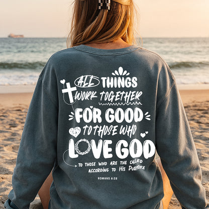 "Romans 8:28" Christian Sweatshirt