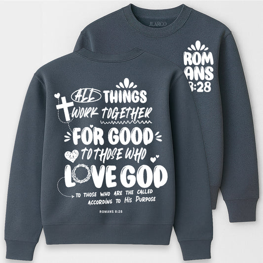 "Romans 8:28" Christian Sweatshirt