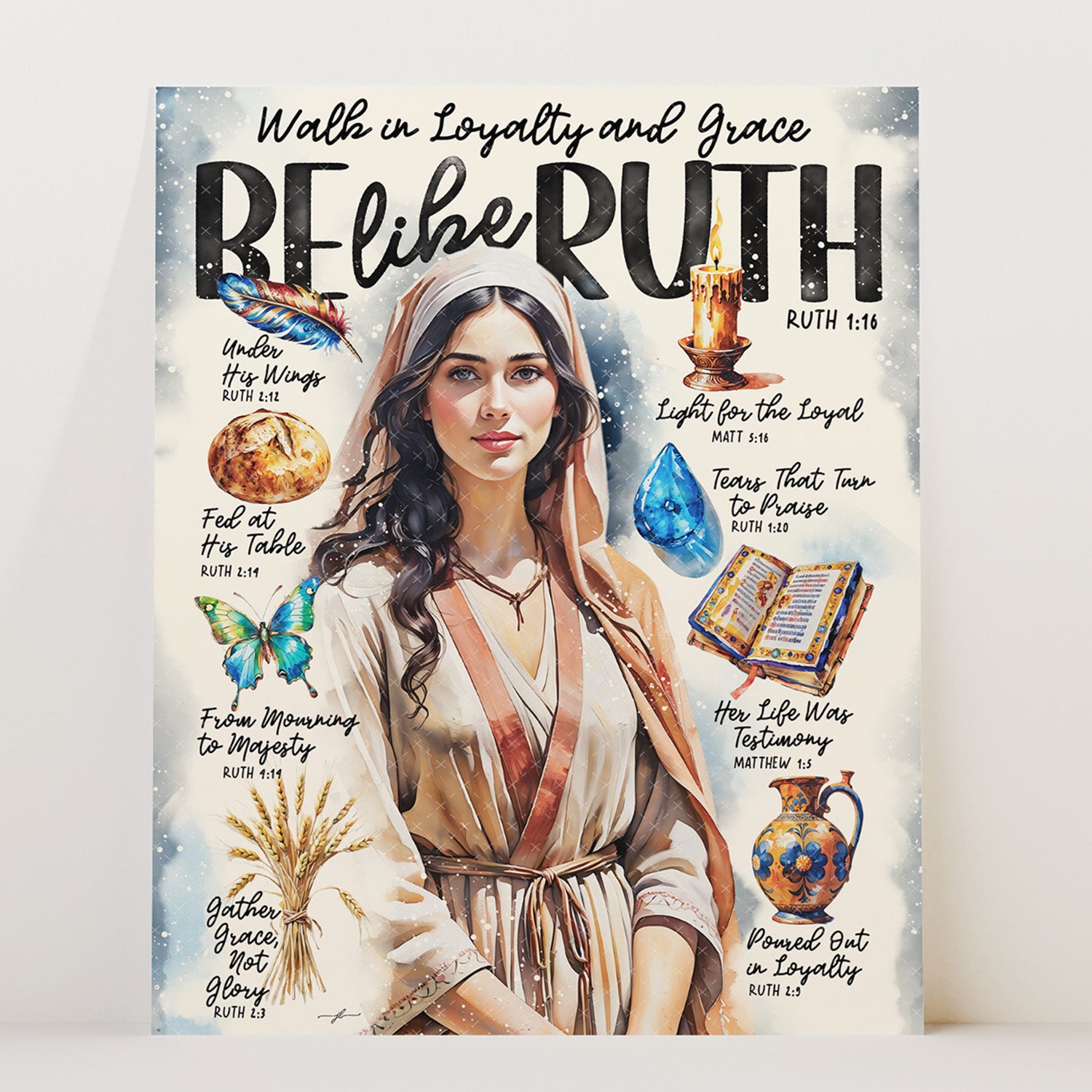 Ruth • Women of The Bible • Scripture Prompt • Giclée Christian Art Print