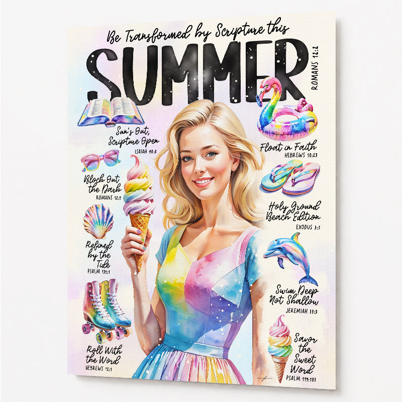 Summer | Be Transformed This Summer | Scripture Prompt | Digital Art Print