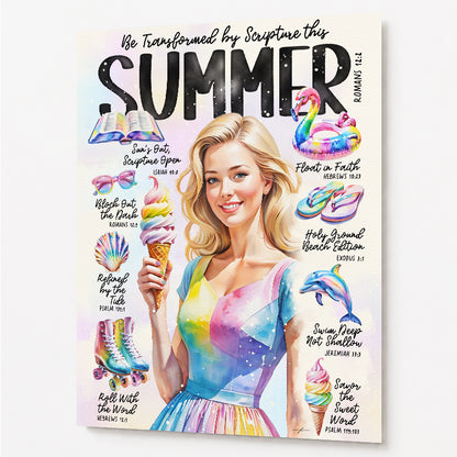Summer | Be Transformed This Summer | Scripture Prompt | Digital Art Print