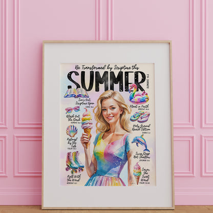 Summer | Be Transformed This Summer | Scripture Prompt Art Print