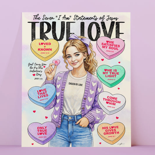 7 I Am Sweethearts | Valentine's Day | Christian Art Print