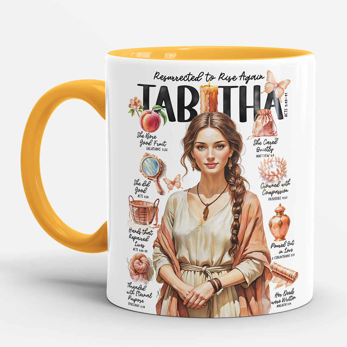 Tabitha • Women of The Bible • Scripture Prompt • Christian Ceramic Personalized Mug