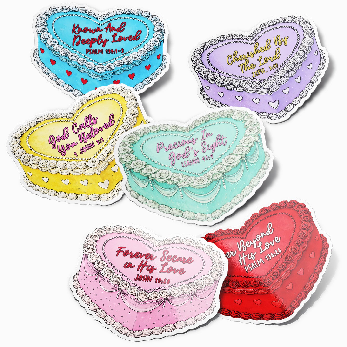 Valentine’s Cakes • Christian Vinyl Sticker Bundle