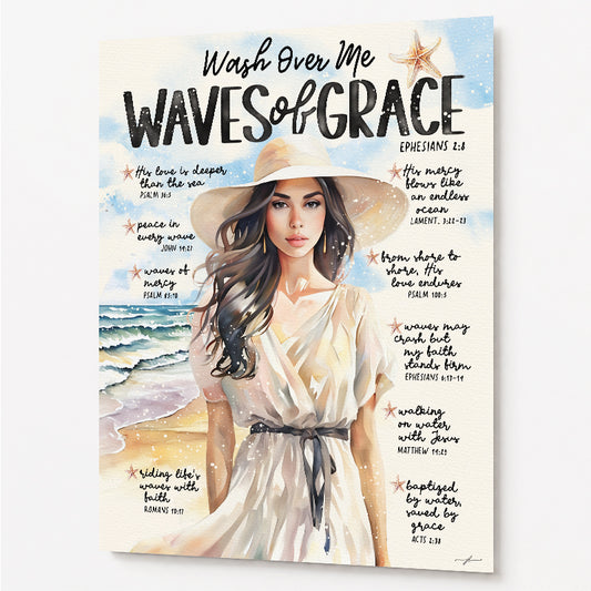 By The Sea | Waves of Grace | Scripture Prompt Art Print