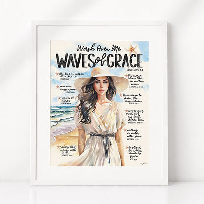 By The Sea | Waves of Grace | Scripture Prompt Art Print