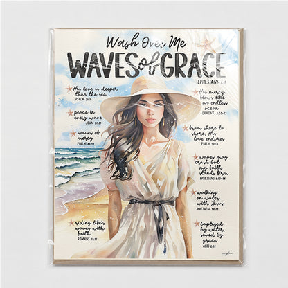By The Sea | Waves of Grace | Scripture Prompt Art Print