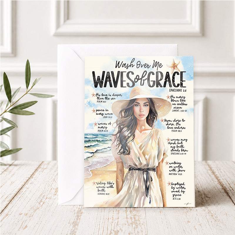 By The Sea | Waves of Grace | Greeting Card