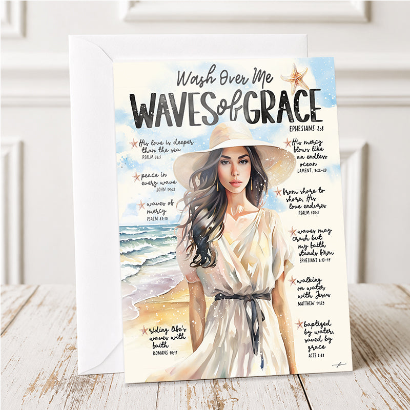 By The Sea | Waves of Grace | Greeting Card