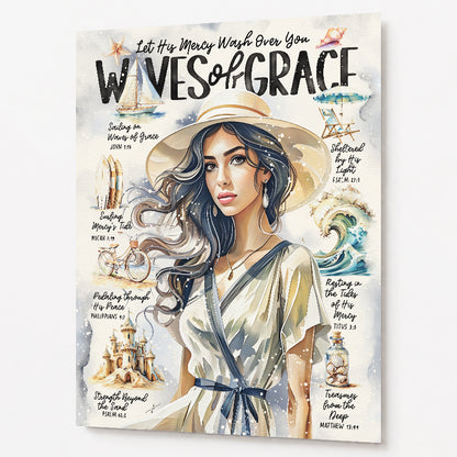 By The Sea | Waves of Grace | Scripture Prompt Art Print