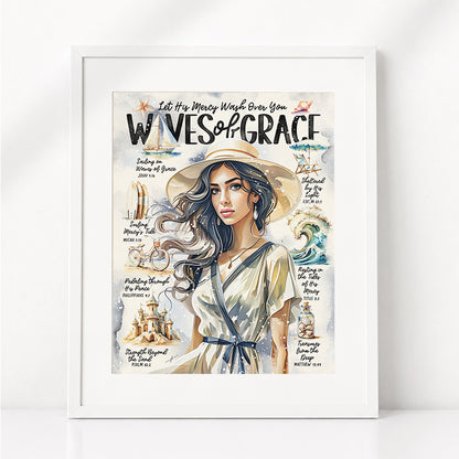 By The Sea | Waves of Grace | Scripture Prompt Art Print