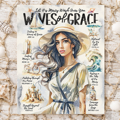 By The Sea | Waves of Grace | Scripture Prompt Art Print