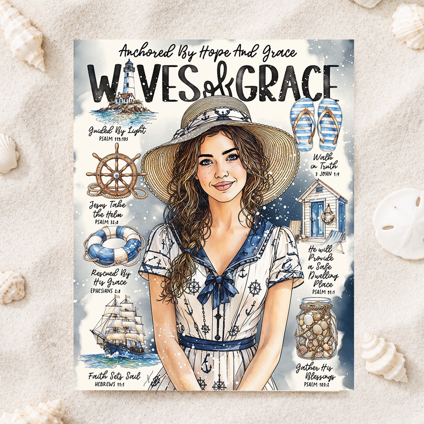 By The Sea | Waves of Grace | Scripture Prompt Art Print