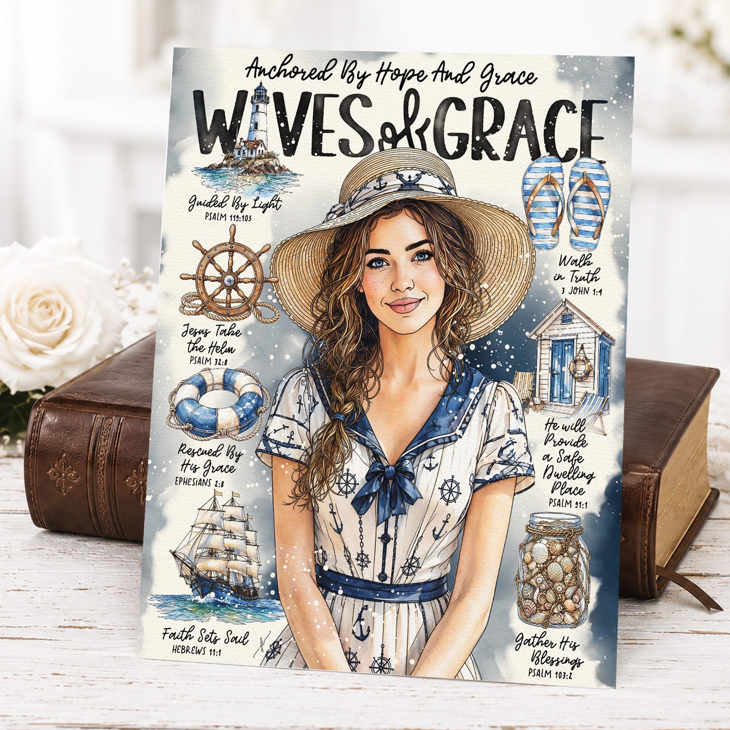 By The Sea | Waves of Grace | Scripture Prompt Art Print