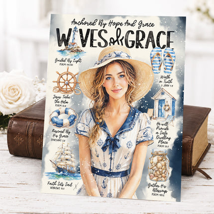 By The Sea | Waves of Grace | Scripture Prompt Art Print