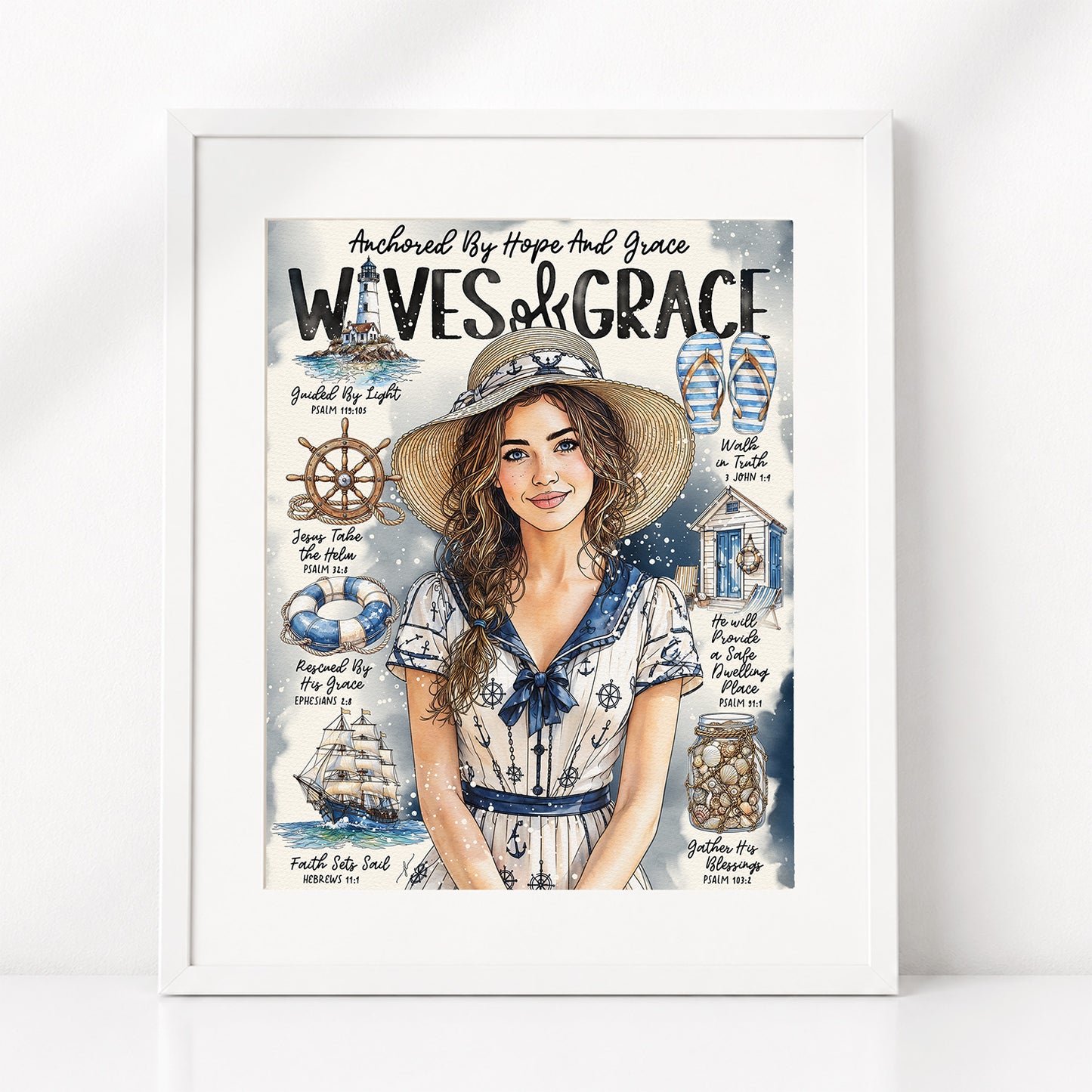 By The Sea | Waves of Grace | Scripture Prompt Art Print
