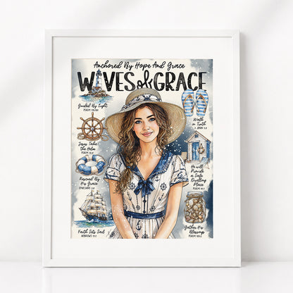 By The Sea | Waves of Grace | Scripture Prompt Art Print