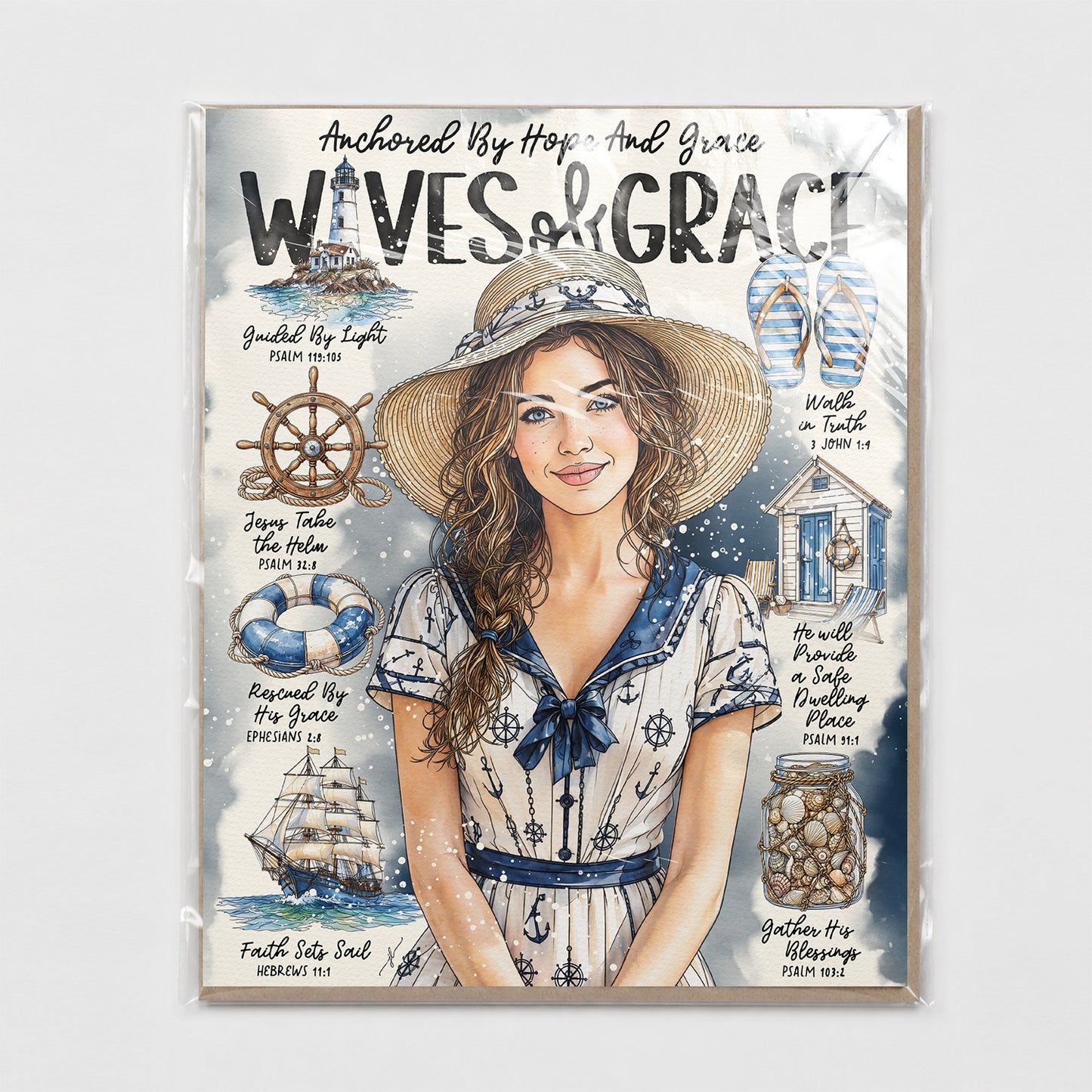 By The Sea | Waves of Grace | Scripture Prompt Art Print