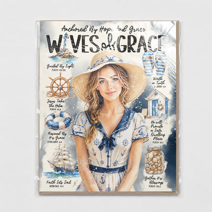 By The Sea | Waves of Grace | Scripture Prompt Art Print