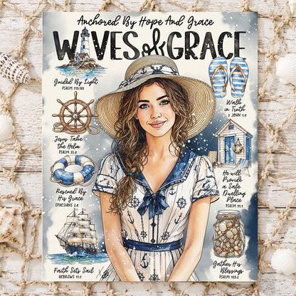 By The Sea | Waves of Grace | Scripture Prompt Art Print