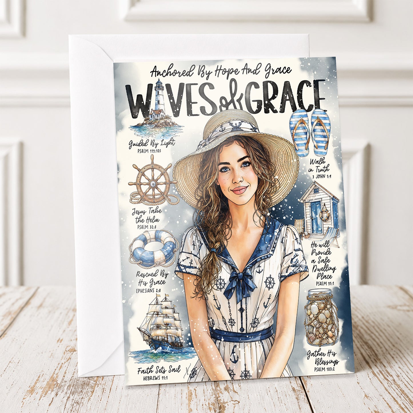 By The Sea | Waves of Grace | Christian Greeting Card