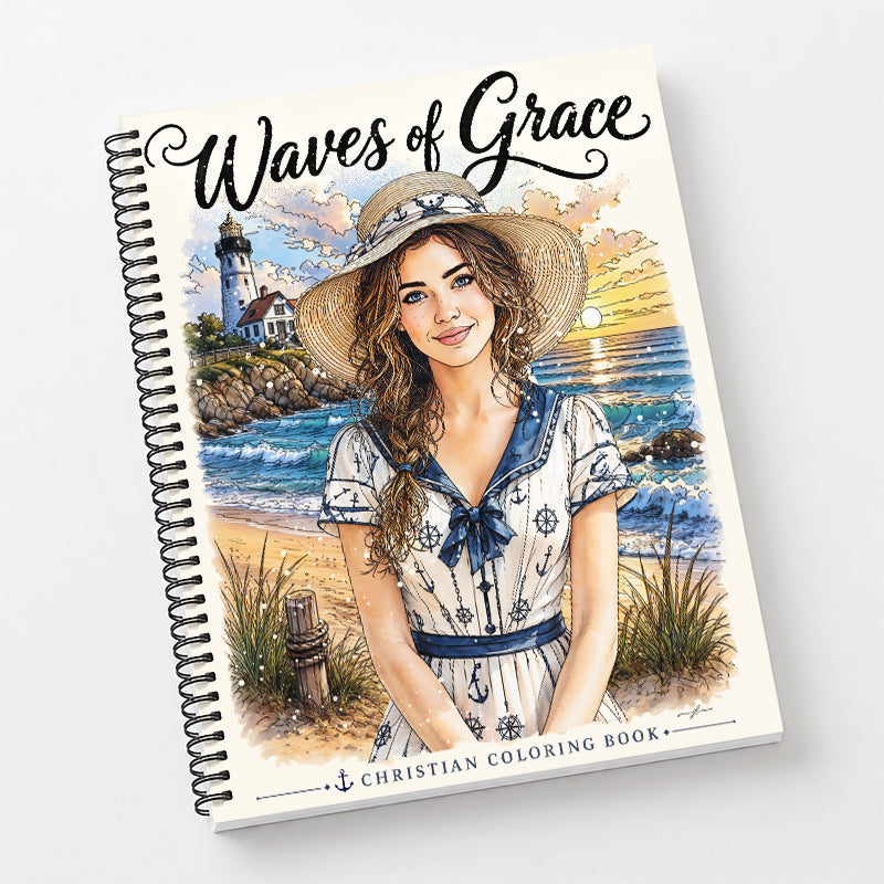 By The Sea | Waves of Grace | Christian Coloring Book