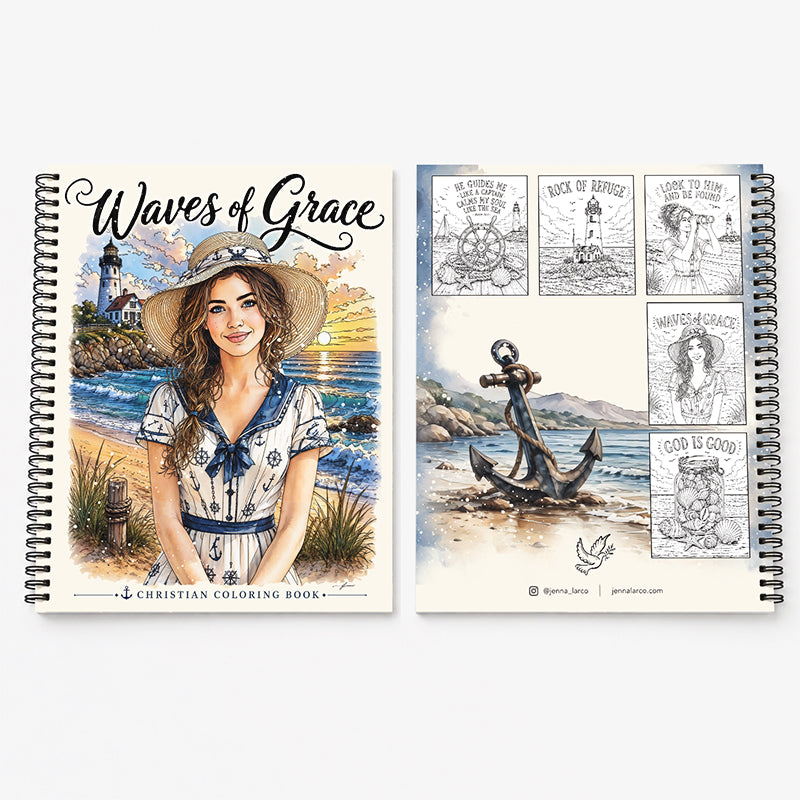 By The Sea | Waves of Grace | Christian Coloring Book