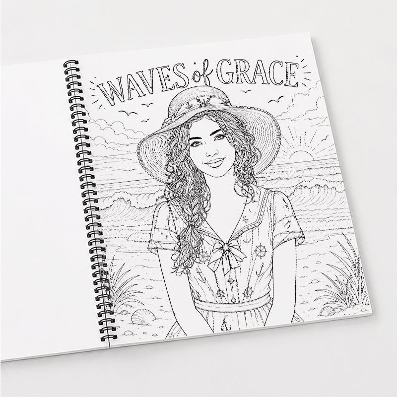 By The Sea | Waves of Grace | Christian Coloring Book