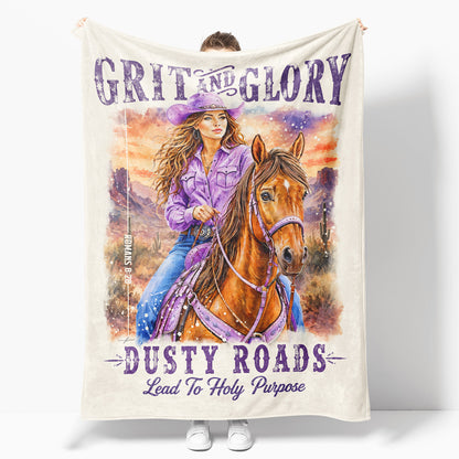 Western • Grit & Glory • Christian Arctic Fleece Blanket