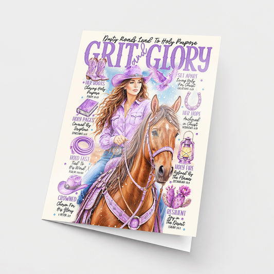 Western • Grit & Glory • Scripture Prompt • Christian  Fine Art Greeting Card