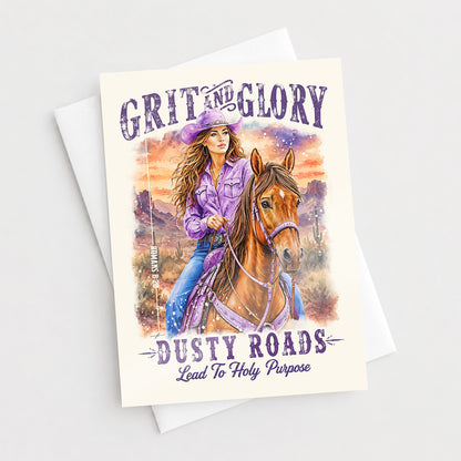 Western • Grit & Glory • Christian  Fine Art Greeting Card